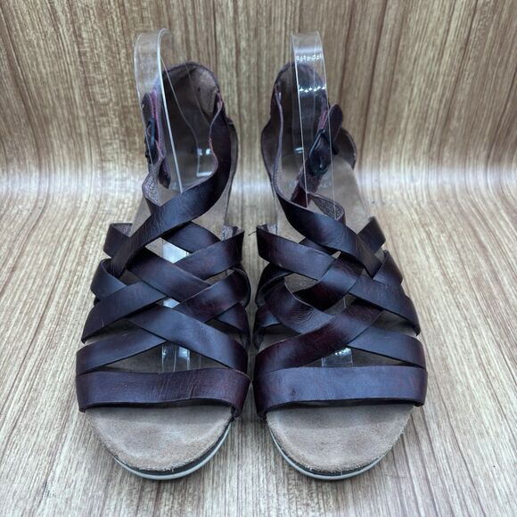 Dansko Vivian Strappy Wedge Sandals Shoes Women’s Size 39 EU/8.5-9 US Burgundy - Picture 5 of 9